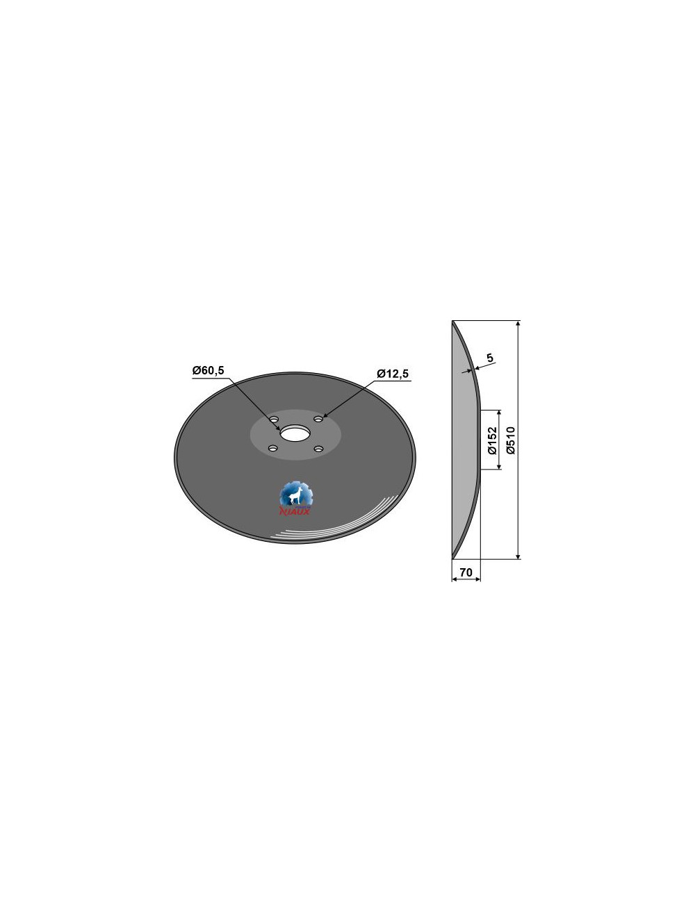 Disque lisse à fond plat - Ø510x5