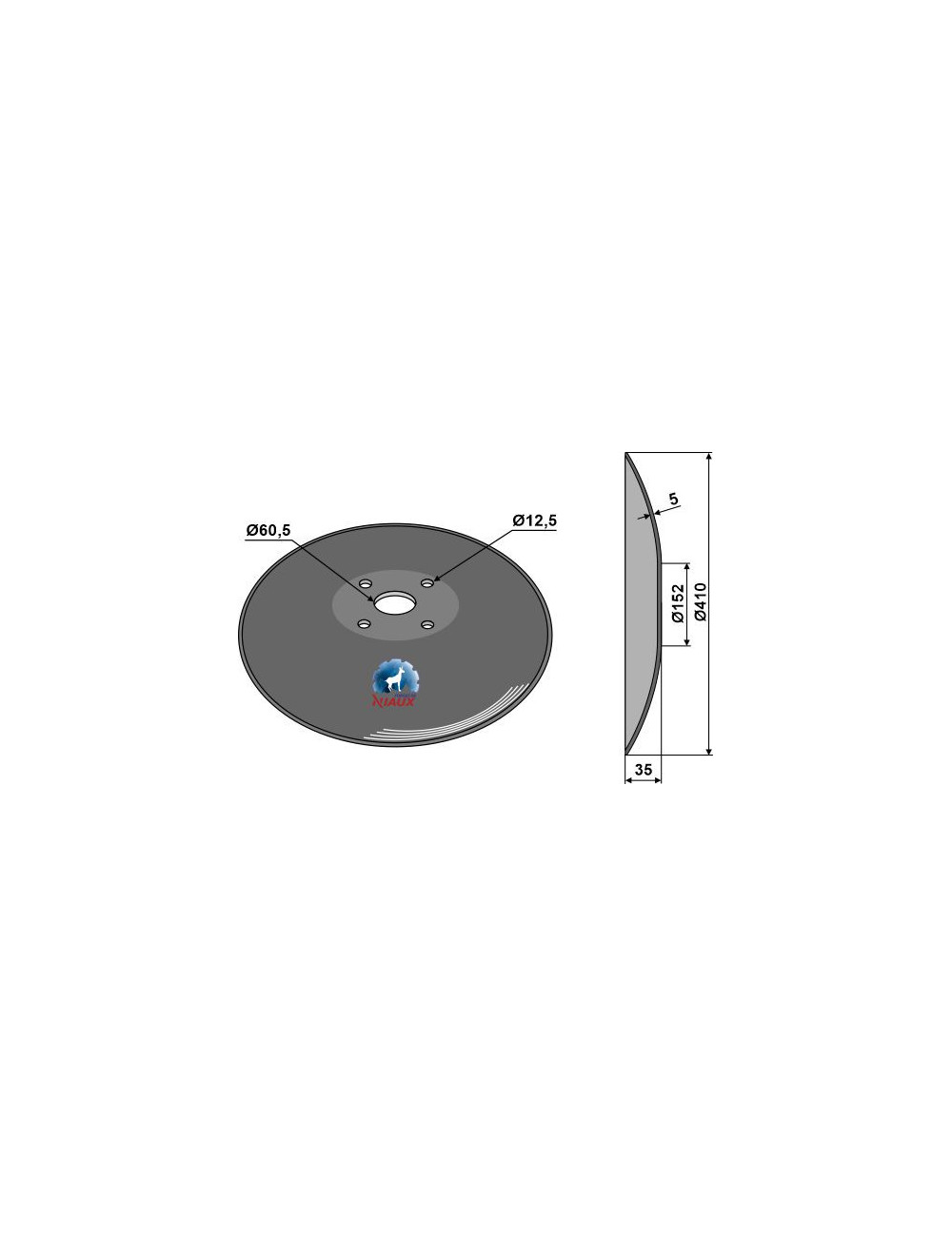 Disque lisse à fond plat - Ø410x5