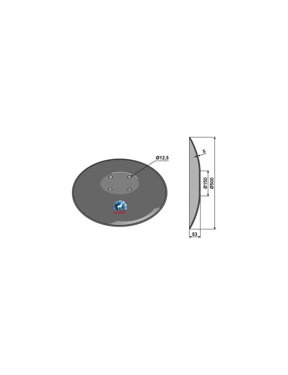 Disque lisse à fond plat - Ø500x5