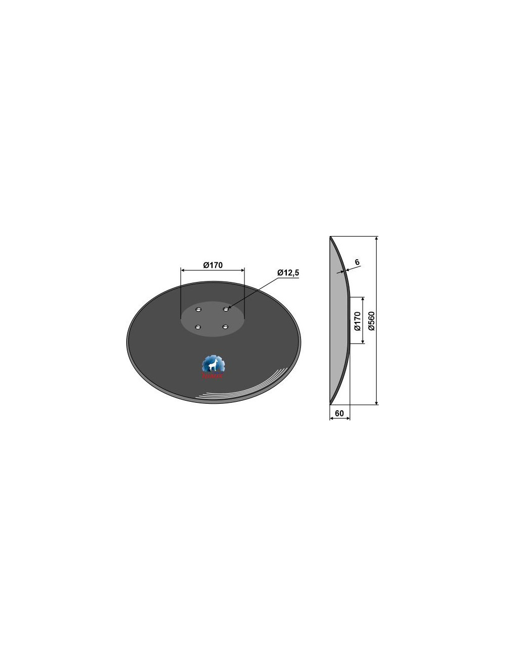 Disque lisse à fond plat - Ø560x6