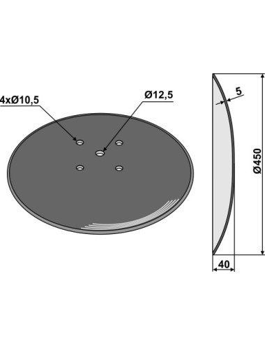 Disque lisse Ø450x5 pour...