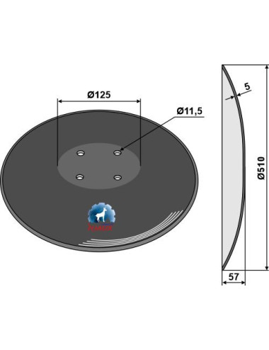 Disque lisse à fond plat - Ø510x5