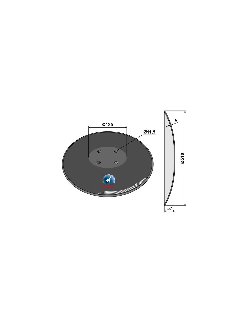 Disque lisse à fond plat - Ø510x5