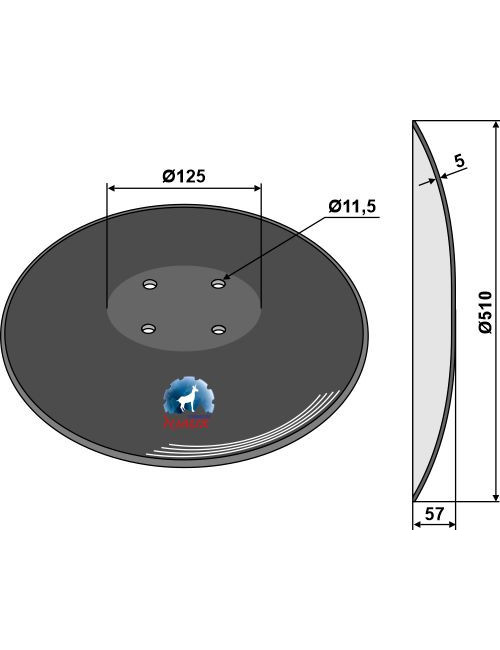 Disque lisse à fond plat - Ø510x5