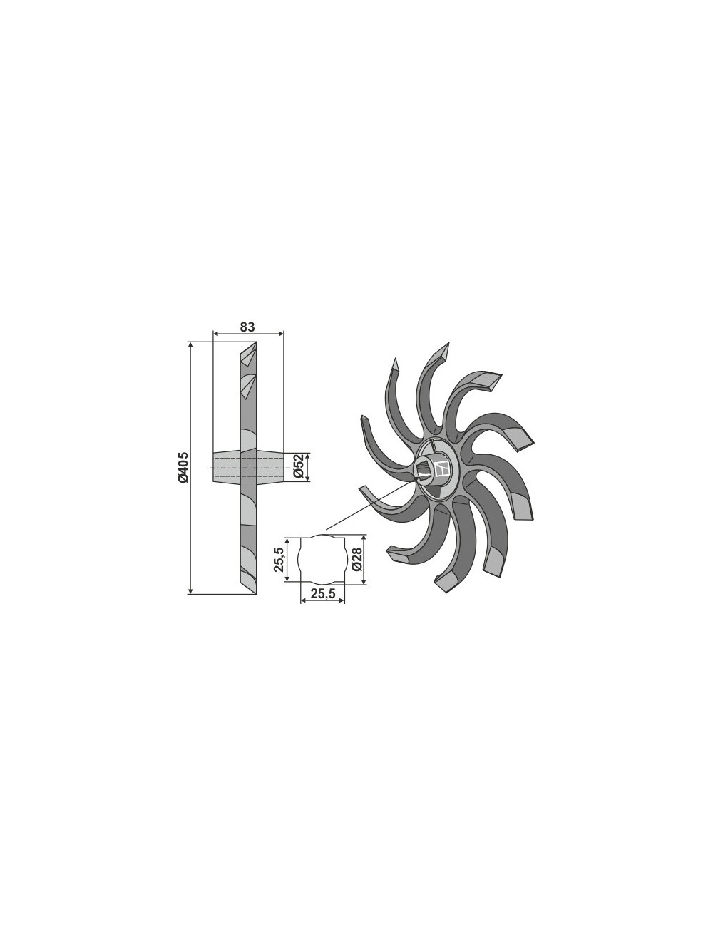 Roue houe - gauche