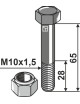 Boulon avec écrou à freinage interne - M10 - 10.9