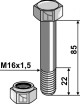 Boulon avec écrou à freinage interne - M16x1,5 - 10.9