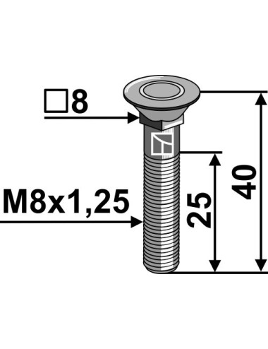 Boulon M8x1,25 - 10.9