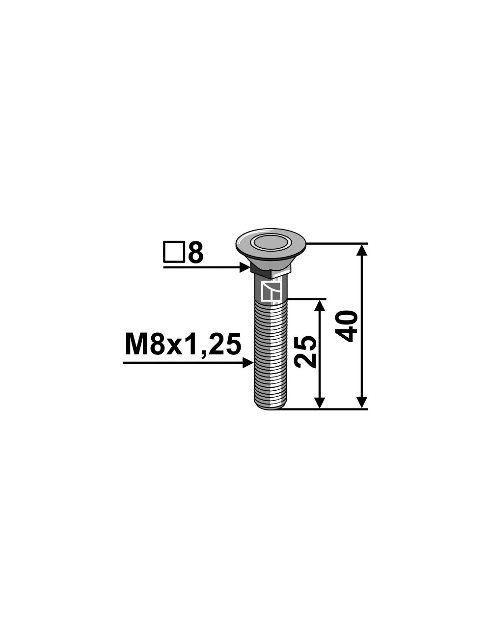 Boulon M8x1,25 - 10.9