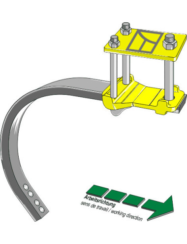 Ressort d´extirpateur avec fixation rigide compl. avec Dent-C