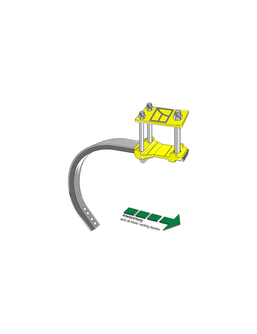 Ressort d´extirpateur avec fixation rigide compl. avec Dent-C