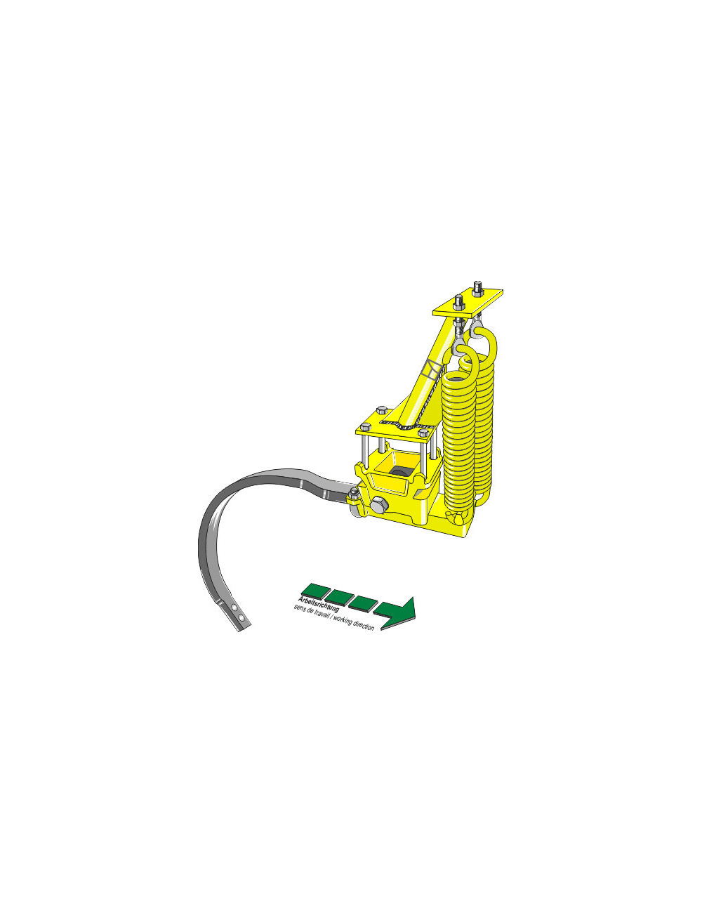 Ressort d´extirpateur compl. avec Dent-C - modèle gauche