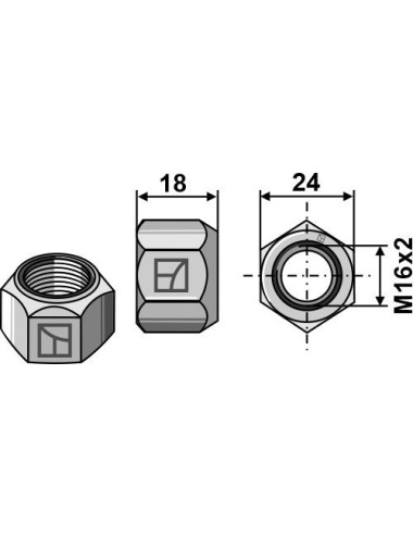 Écrou tout-métal avec...