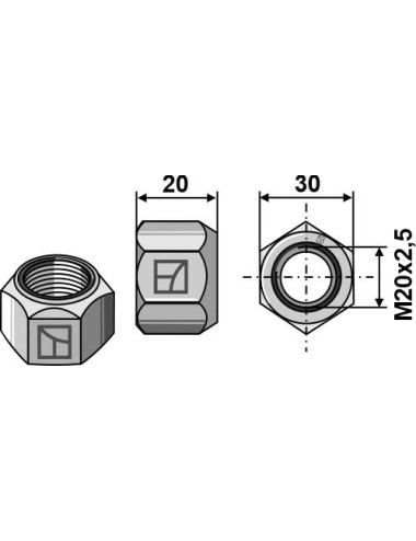 Écrou tout-métal avec...