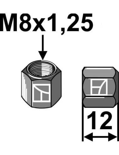 Écrou M8x1,25 - 10.9