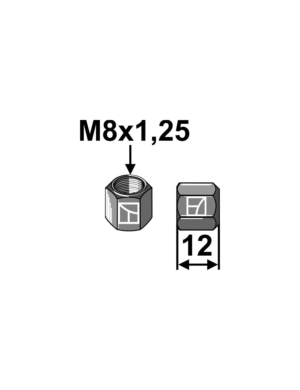 Écrou M8x1,25 - 10.9