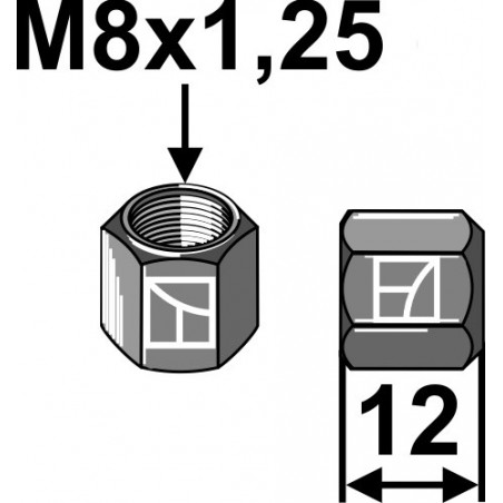 Écrou M8x1,25 - 10.9