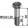 Boulon à tête hexagonale - M12x1,25X35 - 12.9