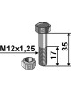 Boulon avec écrou à freinage interne - M12x1,25X35 - 12.9