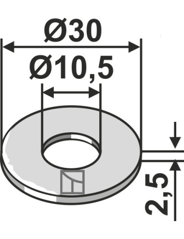 Rondelle Ø30x2,5xØ10,5