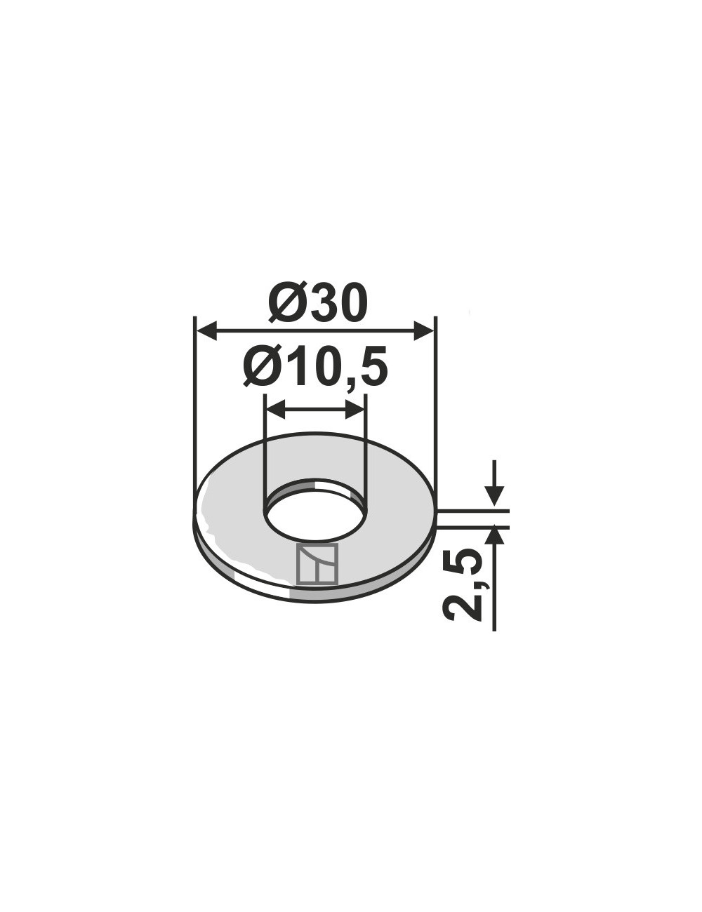 Rondelle Ø30x2,5xØ10,5