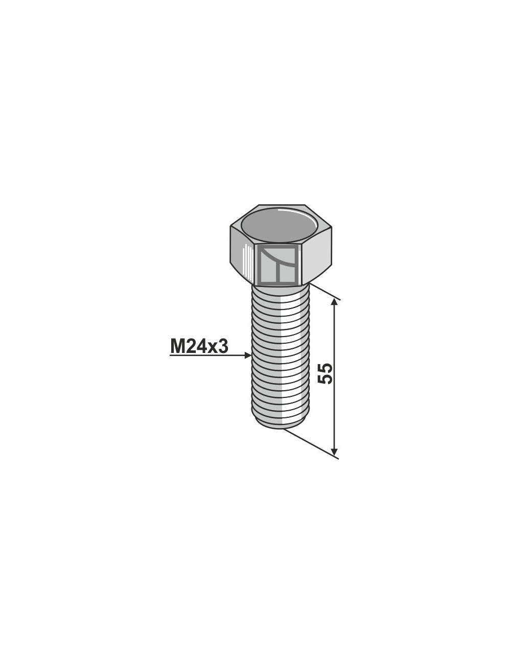 Boulon M24x3x55