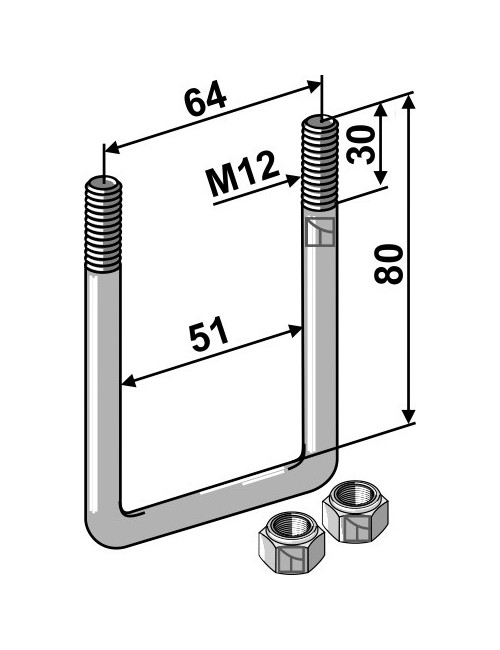 Boulon étrier - M12x1,75