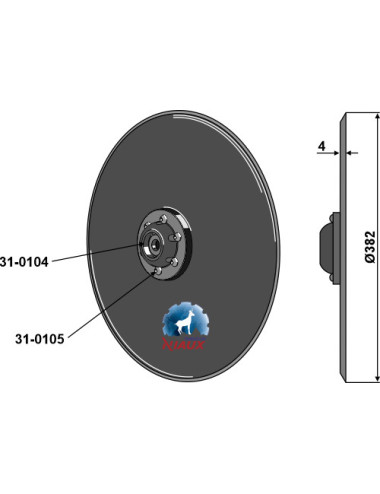 Disque de semoir Ø382x4 -...