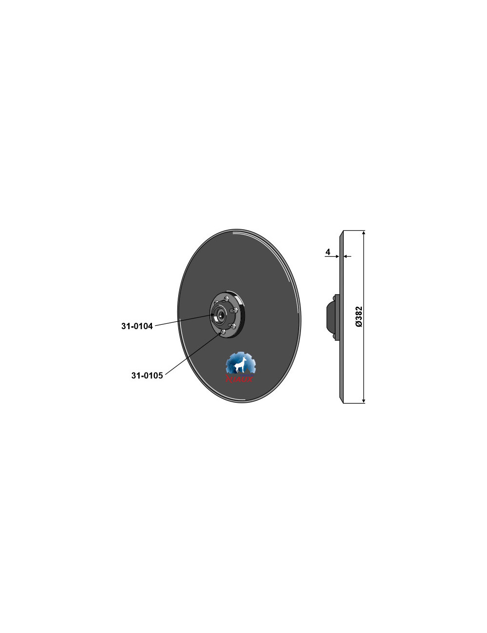 Disque de semoir Ø382x4 - compl.