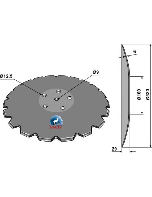 Disque crénelé à fond plat Ø530