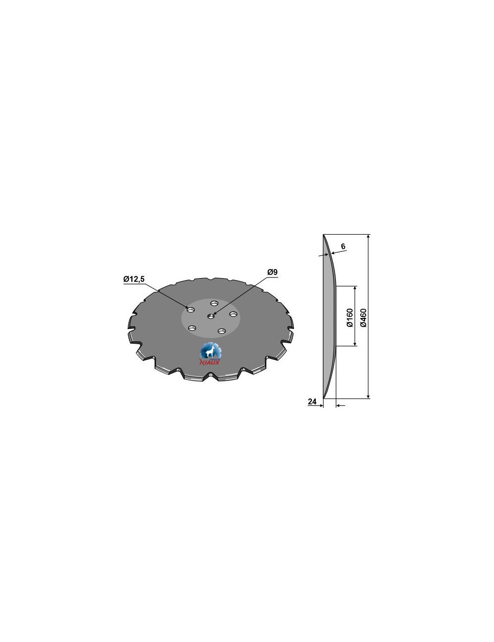 Disque crénelé à fond plat Ø460