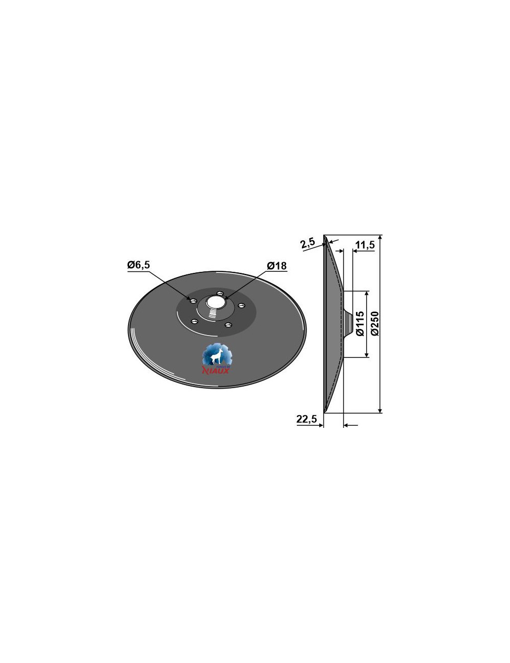 Disque de semoir Ø250x2,5