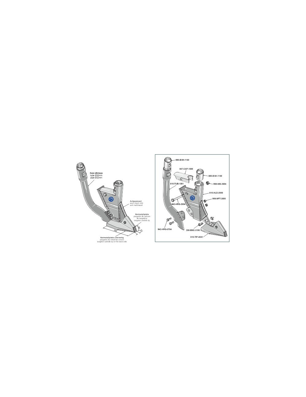 Soc de semoir pour Dent-C 47° et 50°