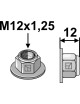 écrou à embase à freinage interne - embouti - M12x1,25 - 8.8