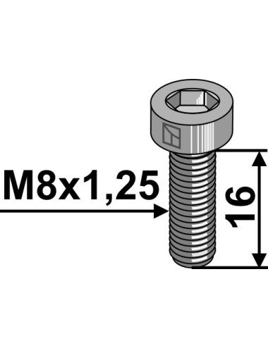 Boulon à 6 pans creux M8 - 8.8