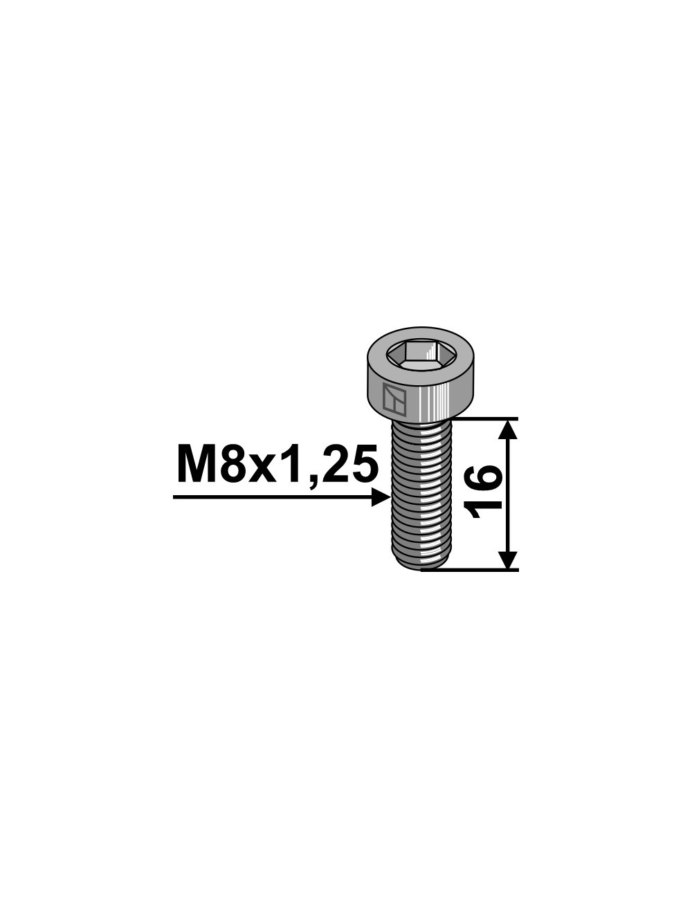 Boulon à 6 pans creux M8 - 8.8