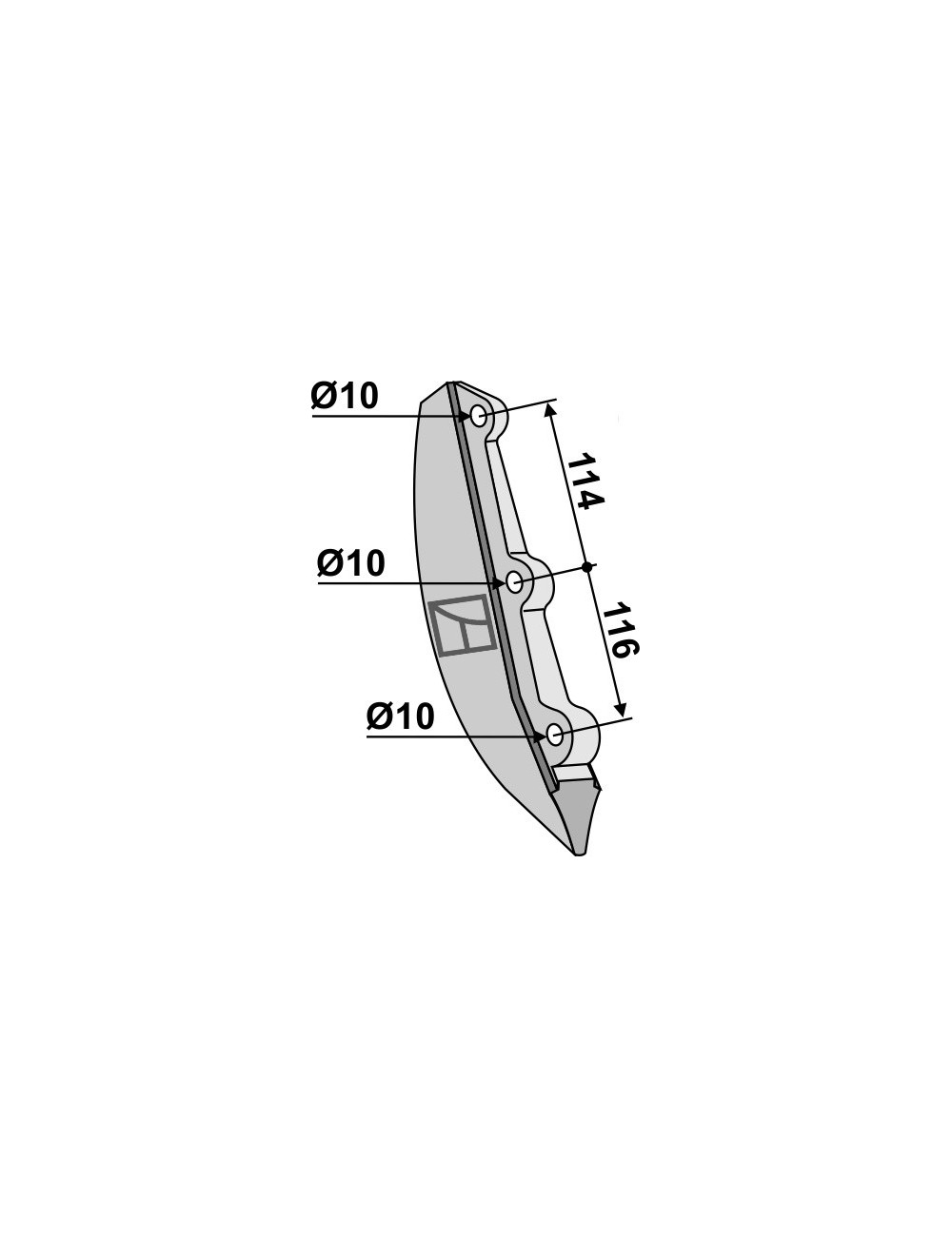 Clavette pour soc de semoir en métal