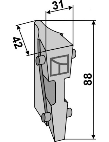 Clavette pour soc de semoir en métal