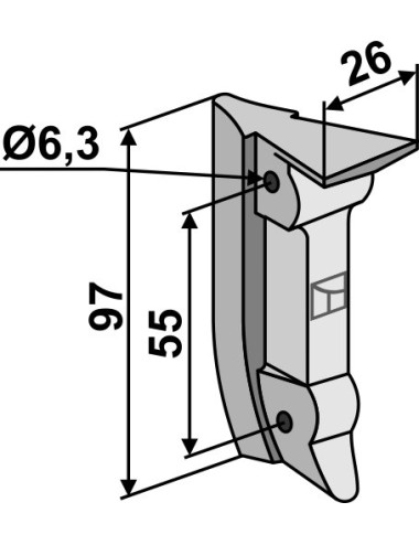 Clavette pour soc de semoir en métal
