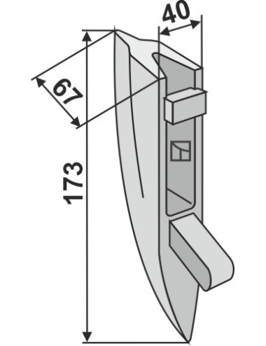 Clavette pour soc de semoir en métal