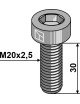 Boulon à 6 pans creux - M20x2,5 - 10.9