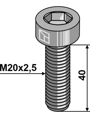 Boulon à 6 pans creux - M20x2,5 - 10.9