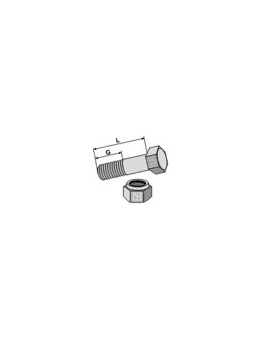 Boulon avec écrou à freinage interne - M10x1x30 - 10.9