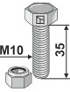 Boulon avec écrou à freinage interne - M10x1x35 - 10.9