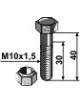 Boulon avec écrou à freinage interne - M10x1,5 - 10.9