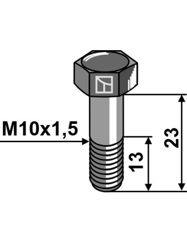 Boulon à tête hexagonale - M10x1,5 - 8.8