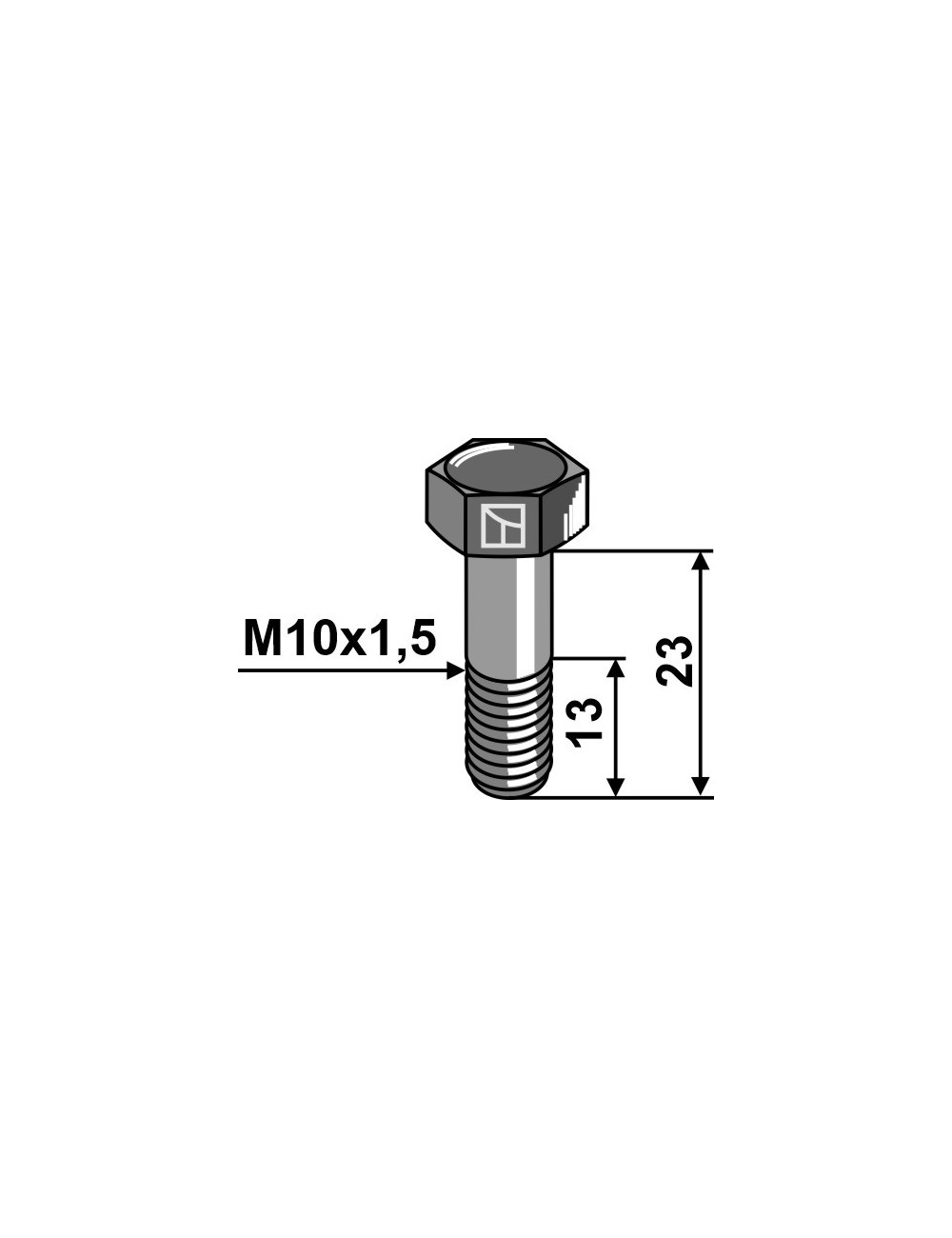 Boulon à tête hexagonale - M10x1,5 - 8.8