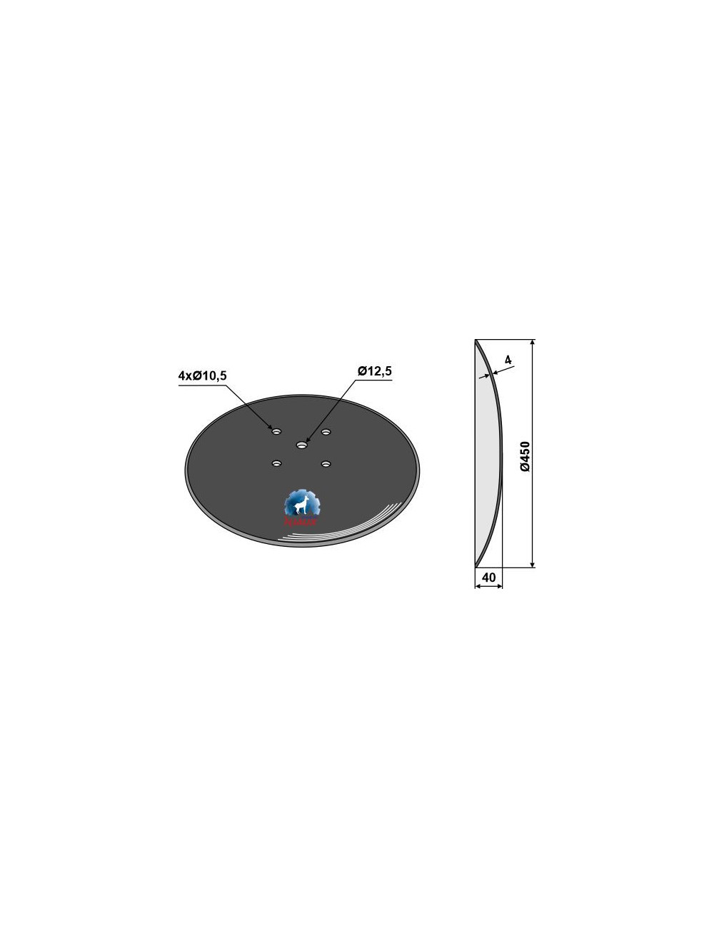 Disque lisse Ø450x4 pour arracheuses de bettaraves