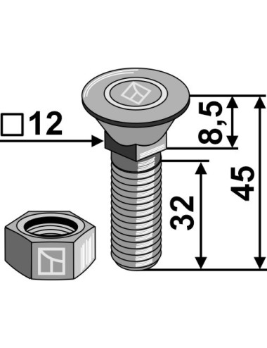 Boulon avec écrou à...