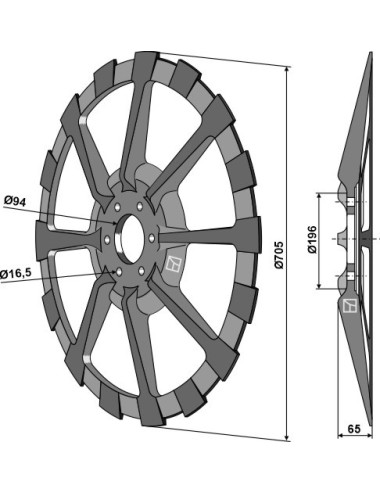 Roue pour arracheuses de betteraves type WIC